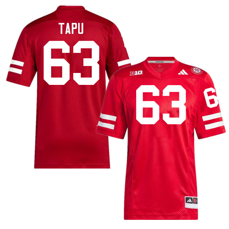 Nebraska Cornhuskers #63 Brian Tapu College Football Jerseys Stitched-Scarlet Nebraska Cornhuskers #63 Brian Tapu College Football Jerseys Stitched-Scarlet